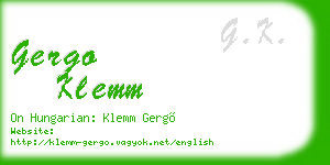 gergo klemm business card