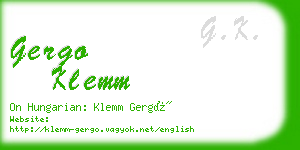 gergo klemm business card